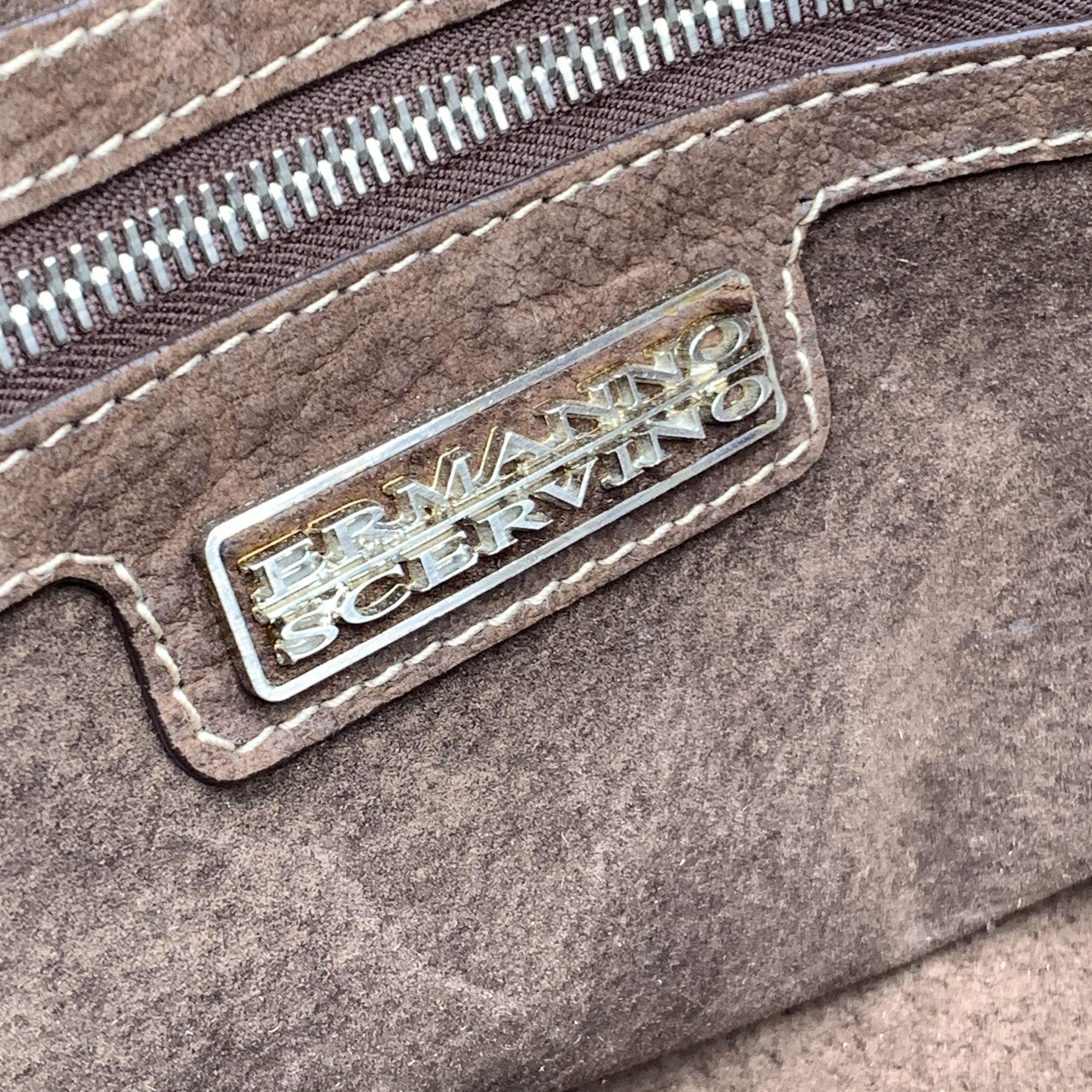 Ermanno Scervino White Brown Wool Knit Tote Shoulder Bag For Sale 2