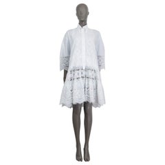 ERMANNO SCERVINO white cotton BRODERIE ANGLAISE SHIRT Dress 44 L