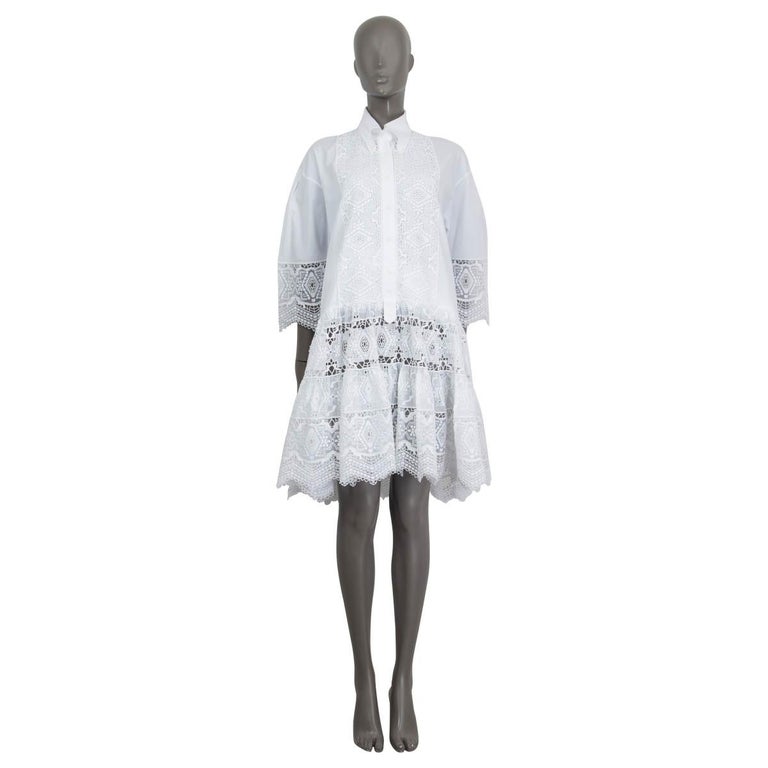 ERMANNO SCERVINO white cotton BRODERIE ANGLAISE SHIRT Dress 44 L For Sale  at 1stDibs | broderie shirt dress, ermanno scervino lace dress, ermanno  scervino white dress