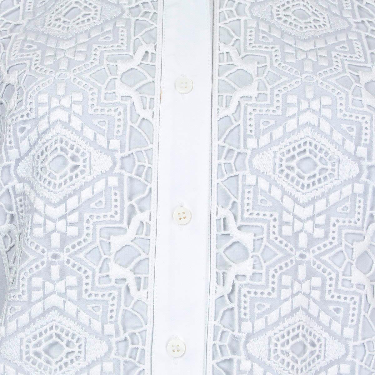 ERMANNO SCERVINO Weißes BRODERIE ANGLAISE SHIRT-Kleid aus Baumwolle 44 L im Angebot 1