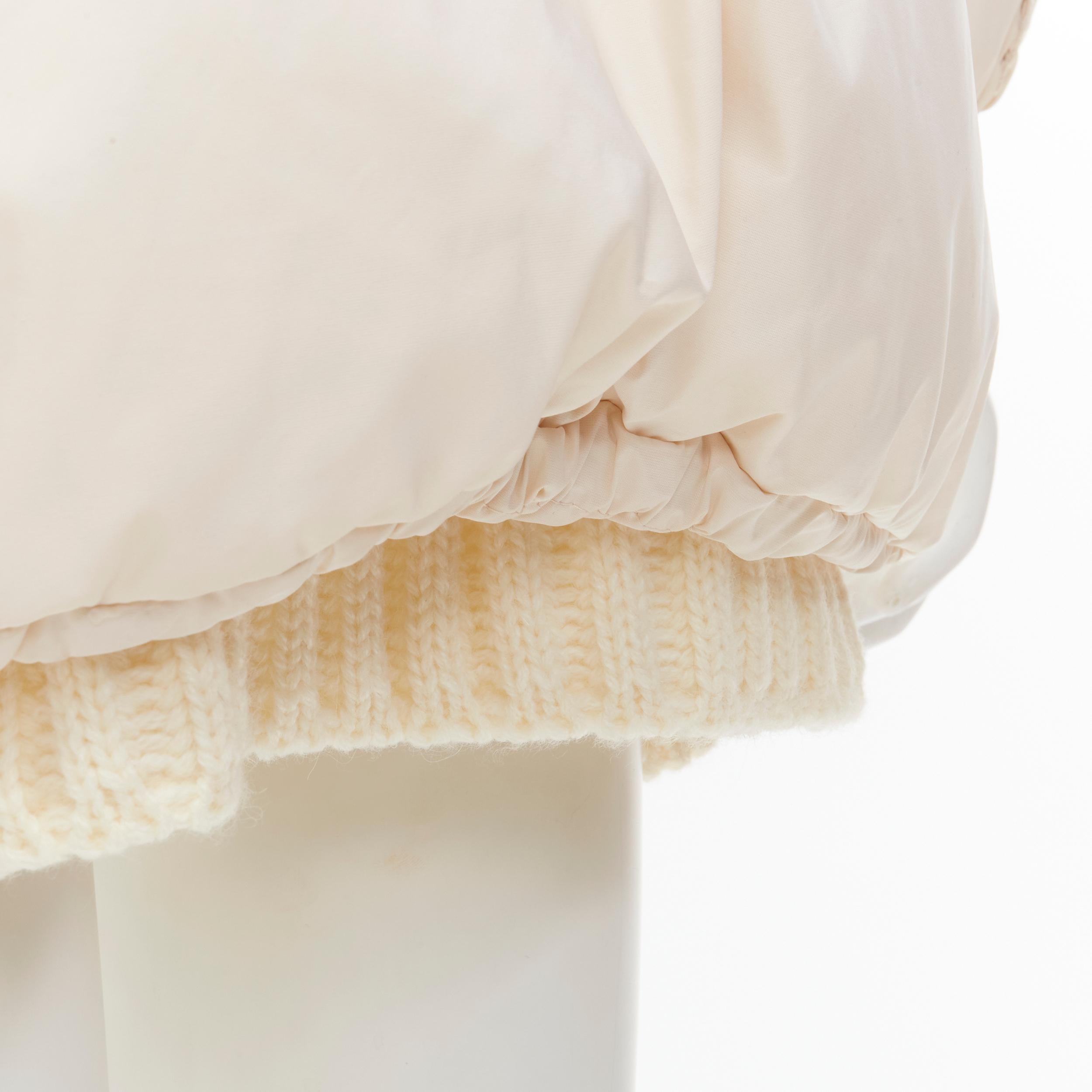 ERMANNO SCERVINO white shearling knit collar belted down puffer coat IT38 XS 5
