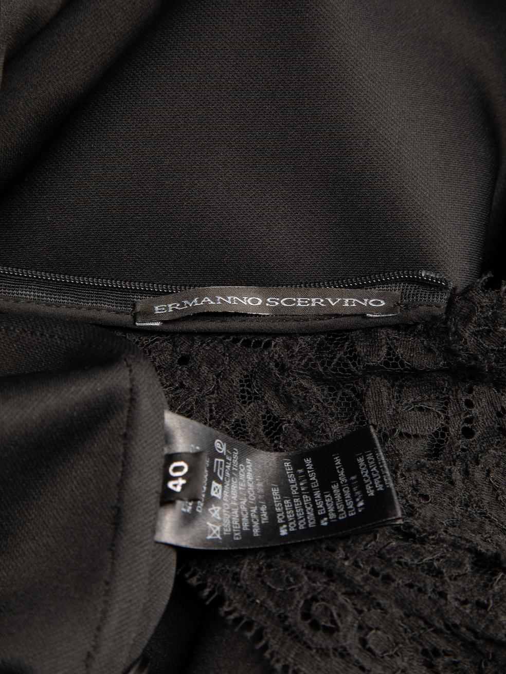 Ermanno Scervino Women's Black Lace Halterneck Midi Dress For Sale 1