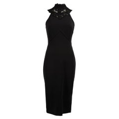 Ermanno Scervino Women's Black Lace Halterneck Midi Dress