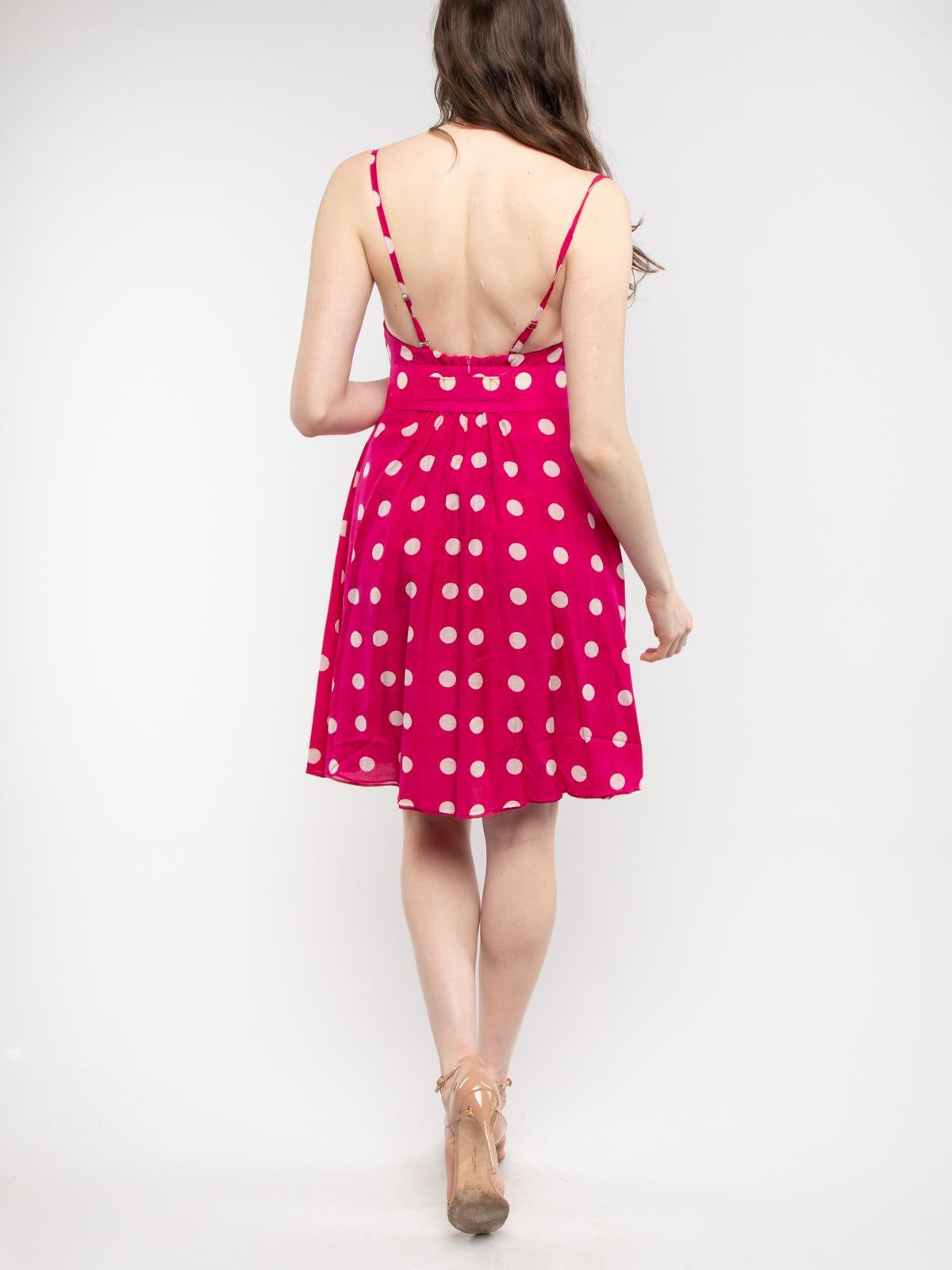Ermanno Scervino Women's Silk Polka Dot Belted Mini Dress For Sale 1