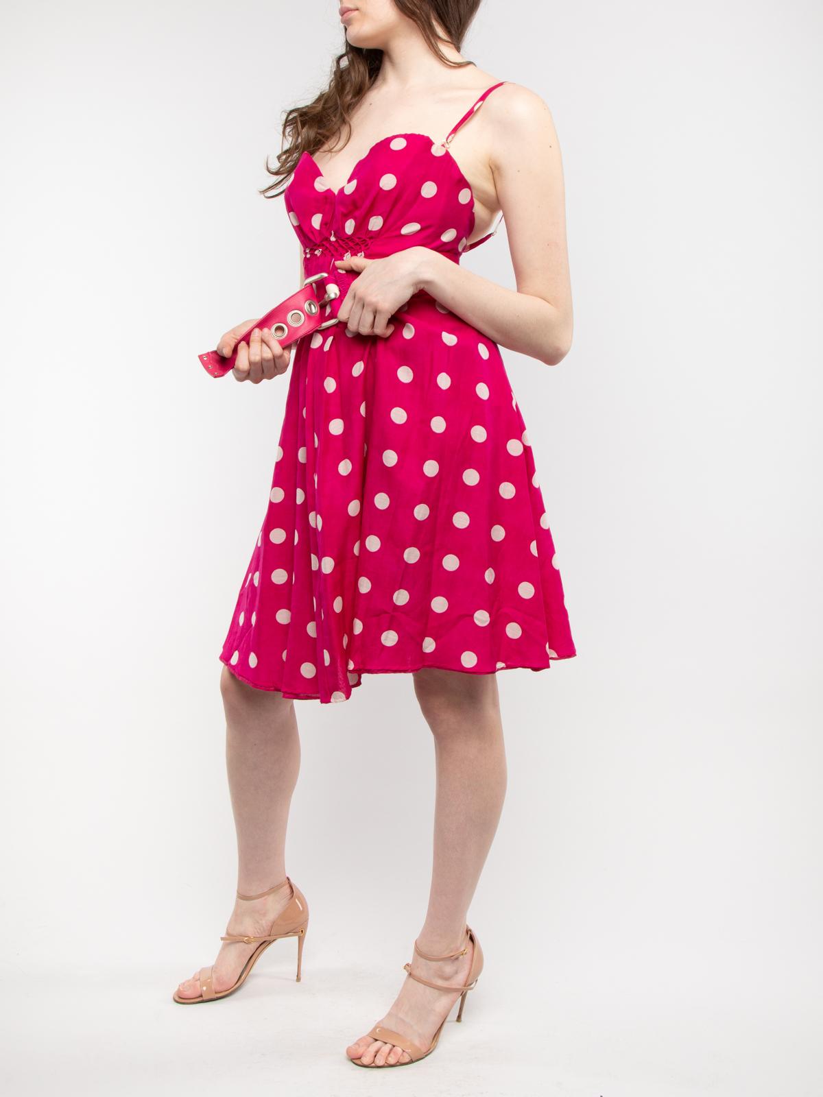 Ermanno Scervino Women's Silk Polka Dot Belted Mini Dress For Sale 2