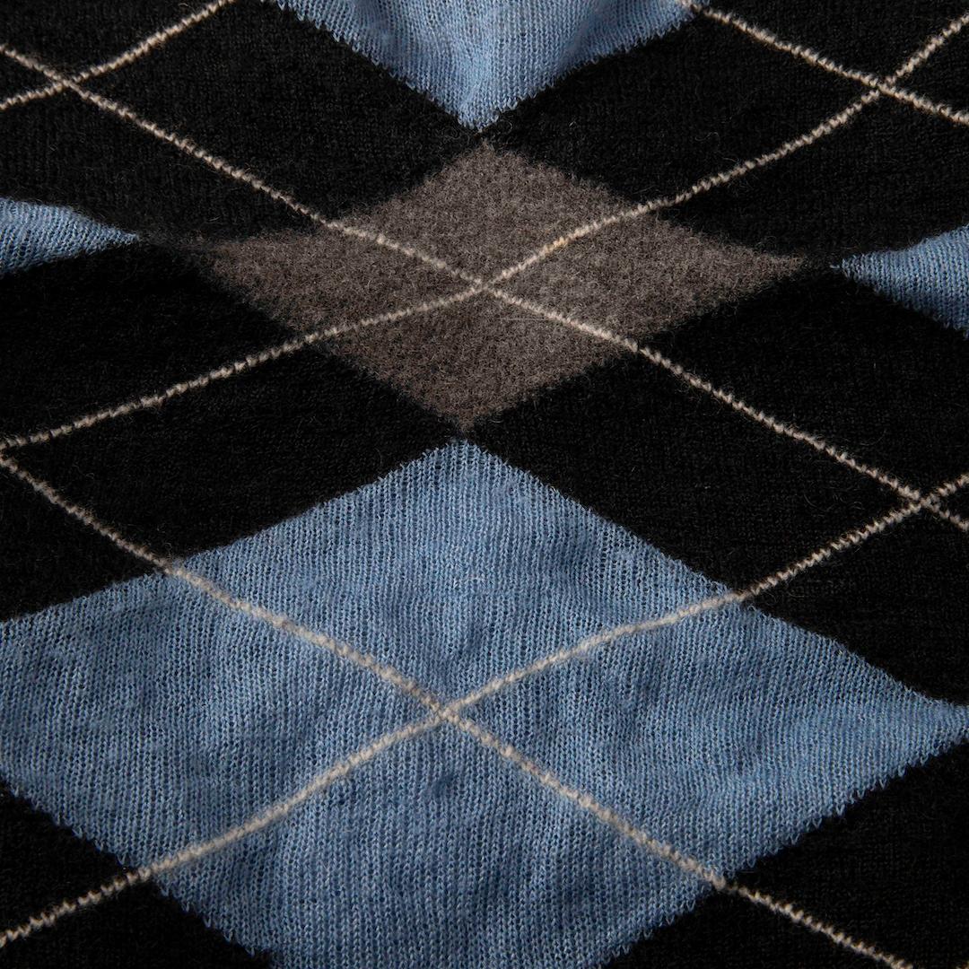 Noir Ermanno Scervino - Pull en laine à motif argyle - Taille S en vente