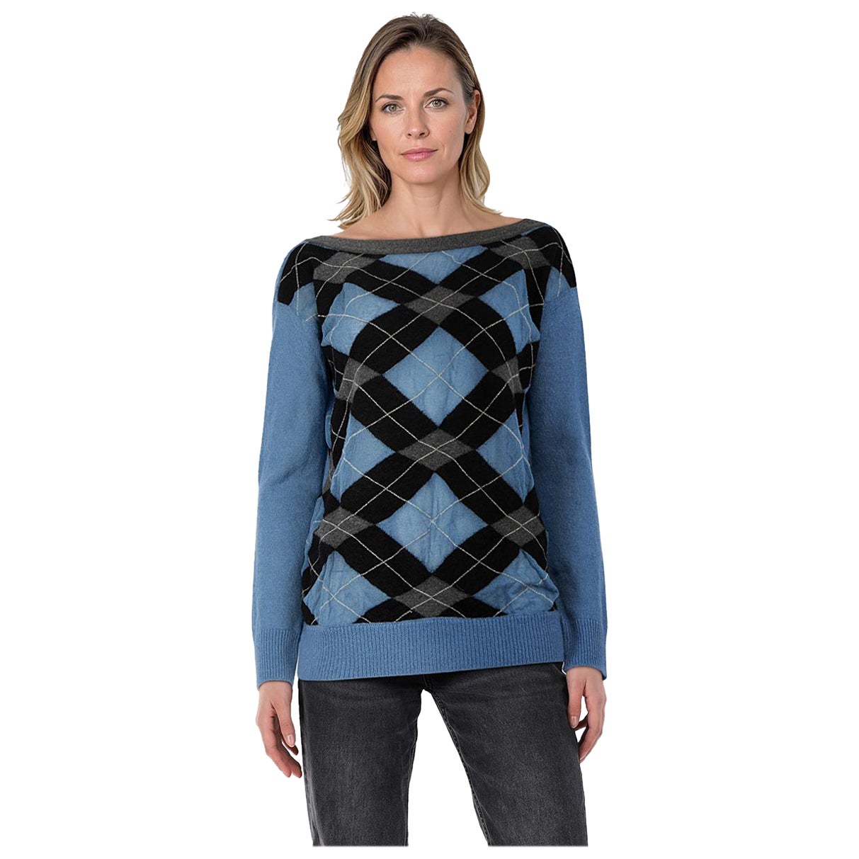 Ermanno Scervino - Pull en laine à motif argyle - Taille S en vente