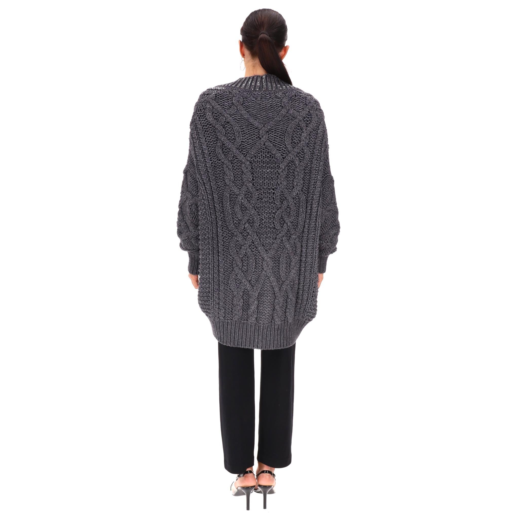Ermanno Scervino Wool Blend Crystal Embellished Cardigan In Excellent Condition For Sale In London, GB