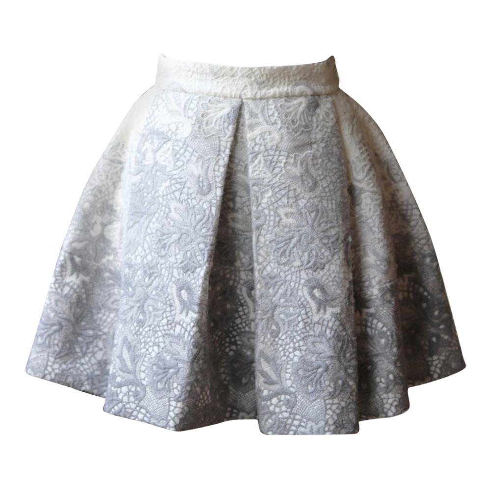 Ermanno Scervino Wool-Blend Guipure Lace Mini Skirt