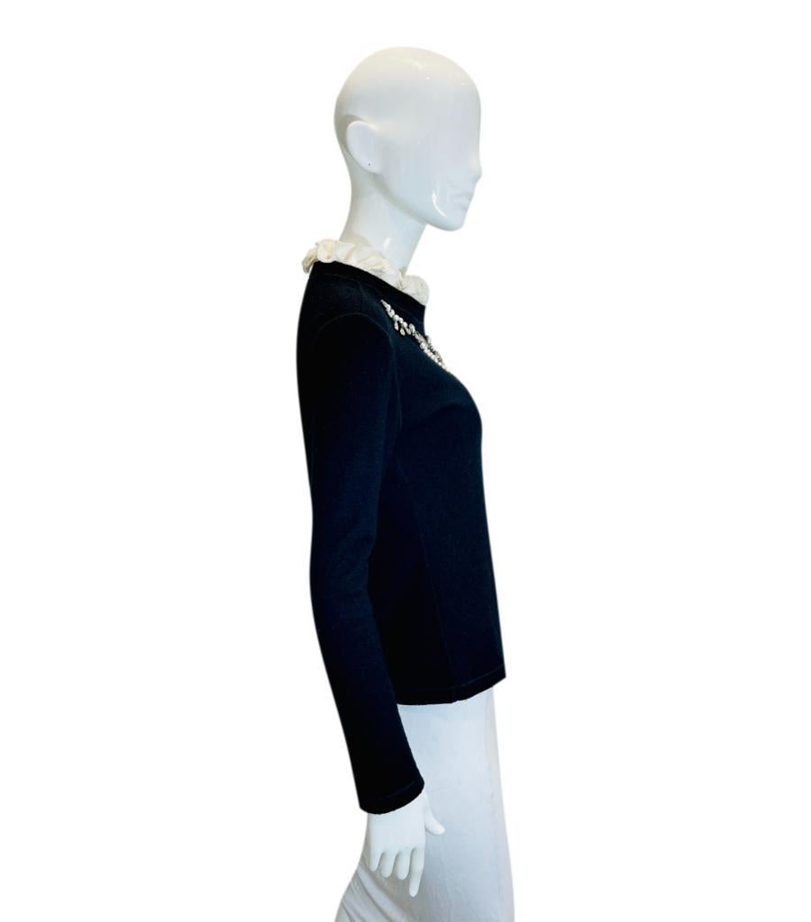 Ermanno Scervino Wool, Silk & Cashmere Crystal Neckline Jumper In Excellent Condition For Sale In London, GB