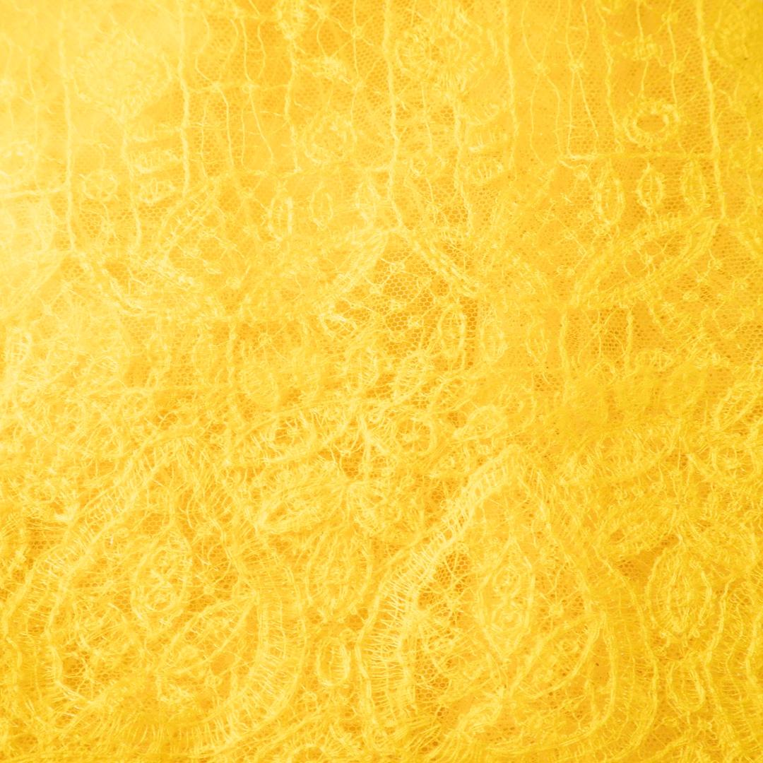Women's Ermanno Scervino Yellow Lace Pattern Mini Skirt Size S For Sale