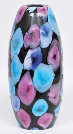 Ermanno Toso, Murano Glass, Black and Multicolor, 1952, Nerox Cerchi Concatenati