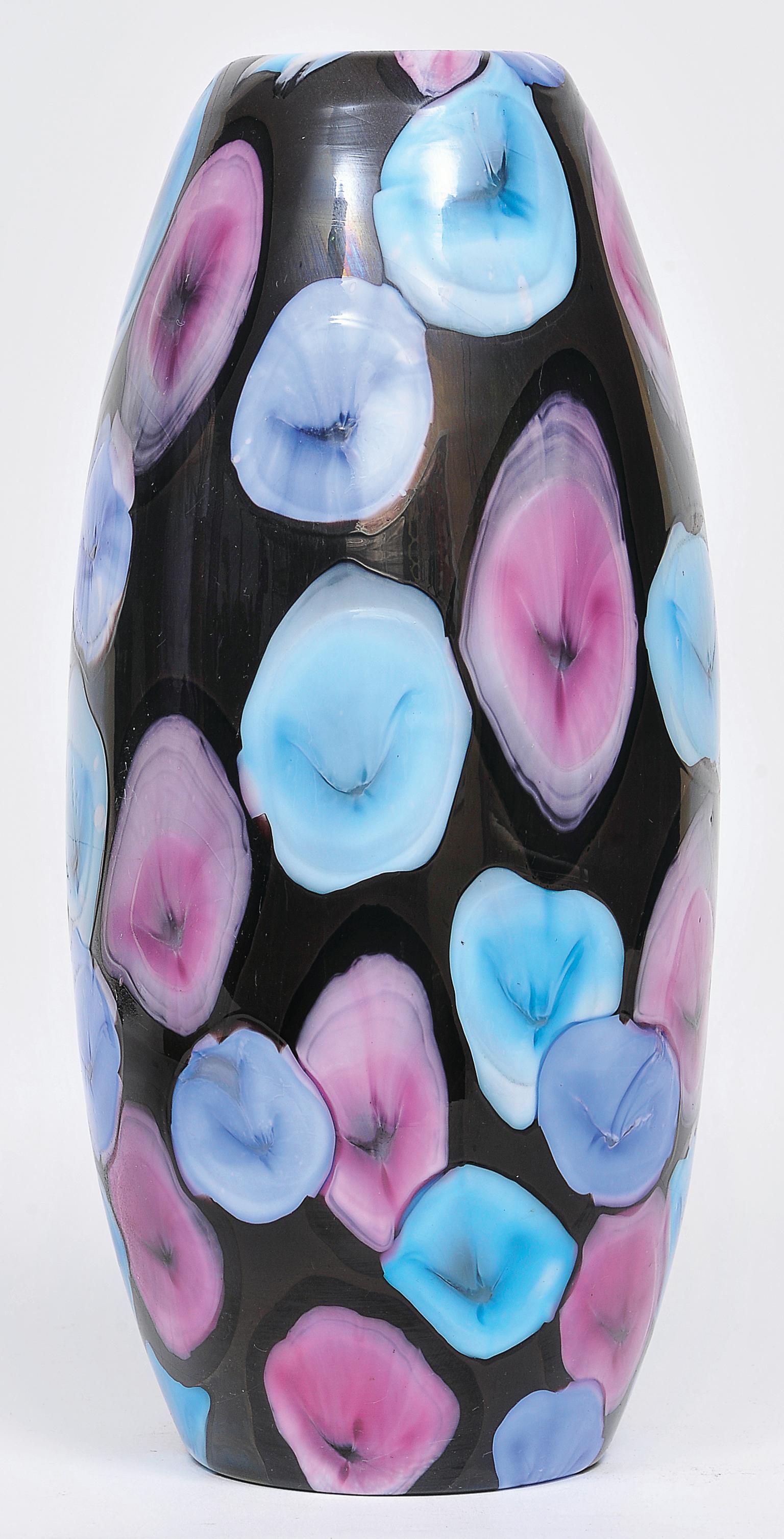 Ermanno Toso, Murano Glass, Black and Multicolor, 1952, Nerox Cerchi Concatenati For Sale 1
