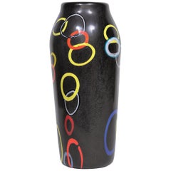 Ermanno Toso, Murano Glass, Black and Multicolor, 1953, Nerox Cerchi Concatenati