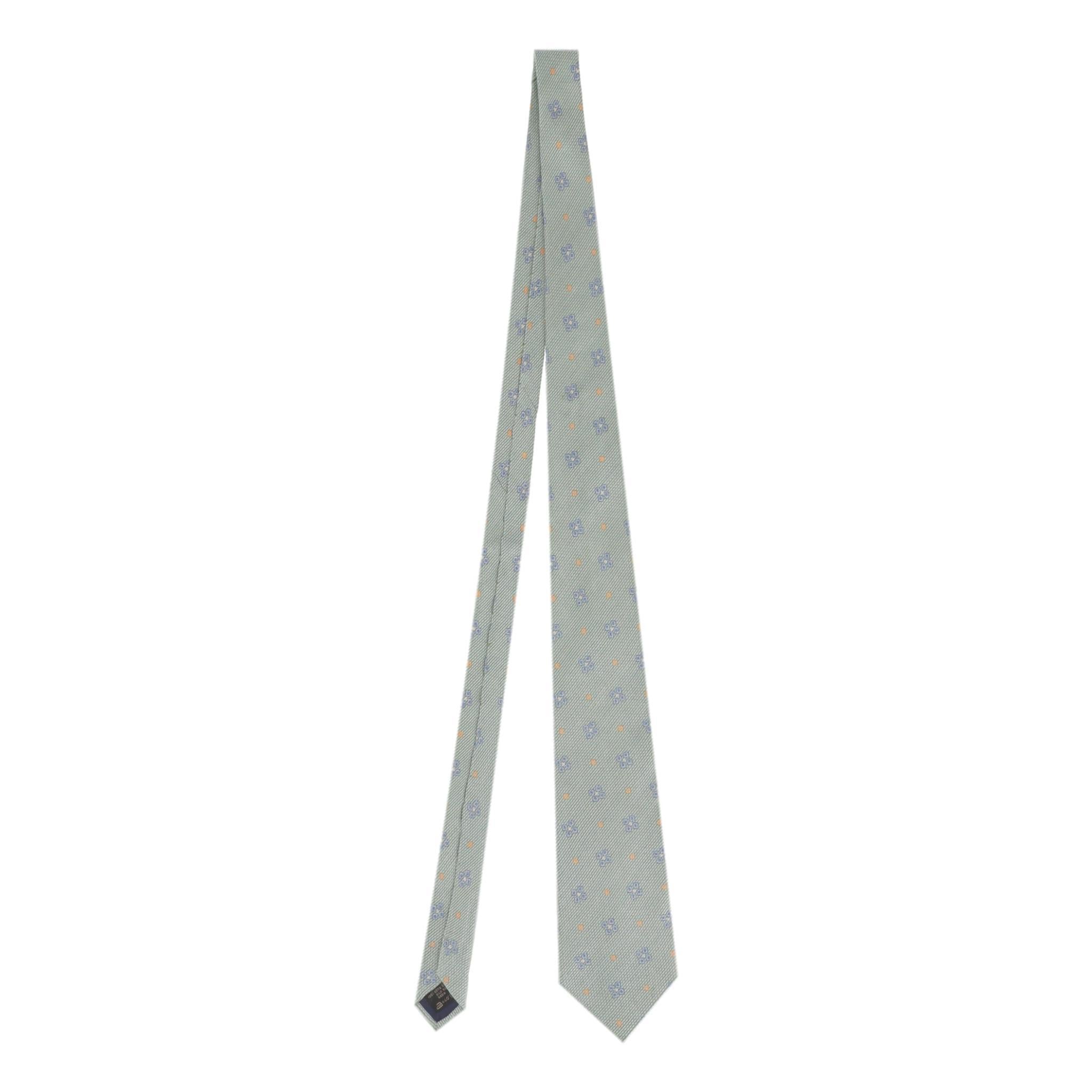 Corbata de seda estampada Ermegildo Zegna Gris en venta