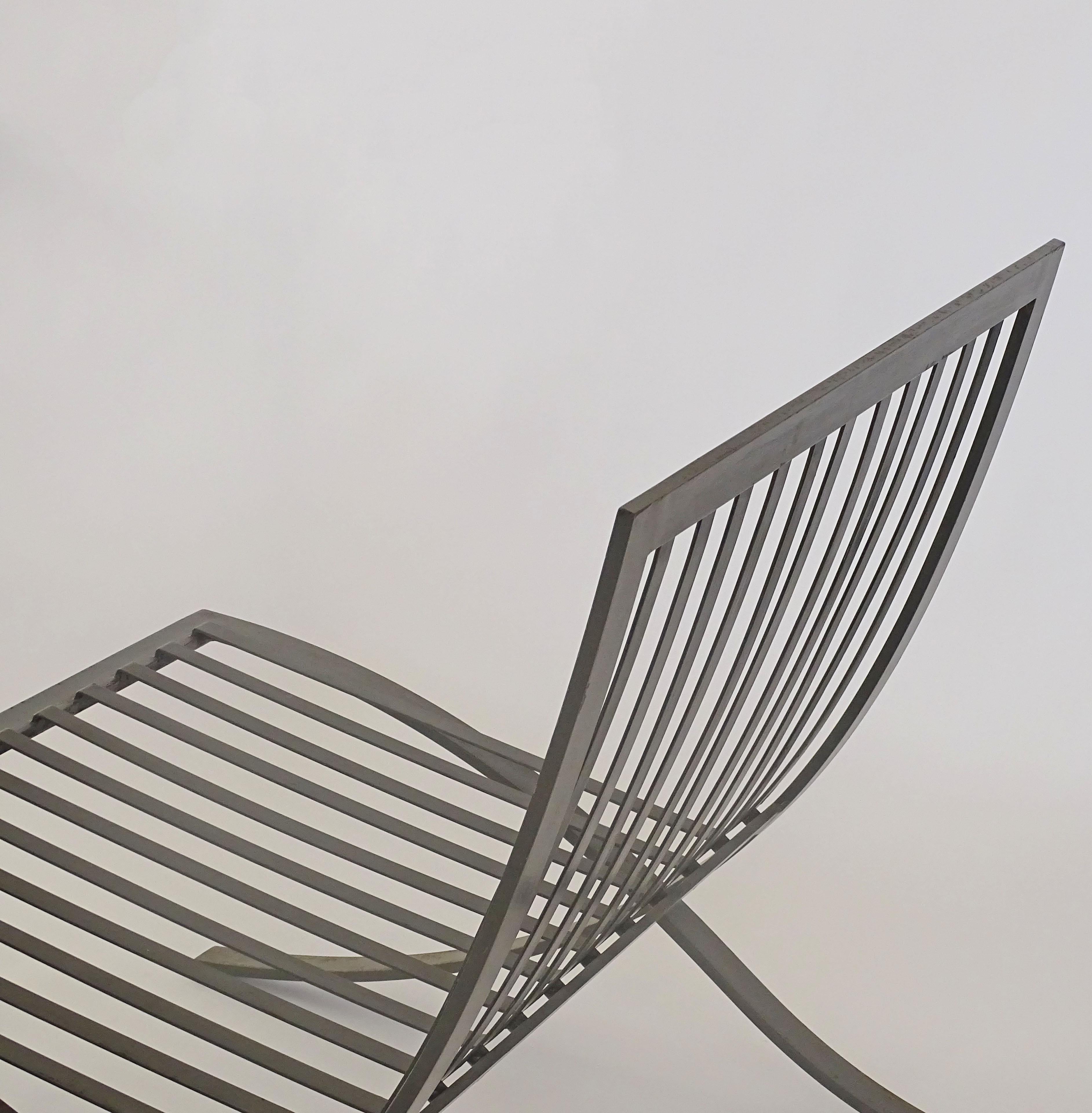 Mid-Century Modern Ermenegildo & Eugenio Soncini set of outdoor / Indoor metal chairs, Italy 1950s For Sale