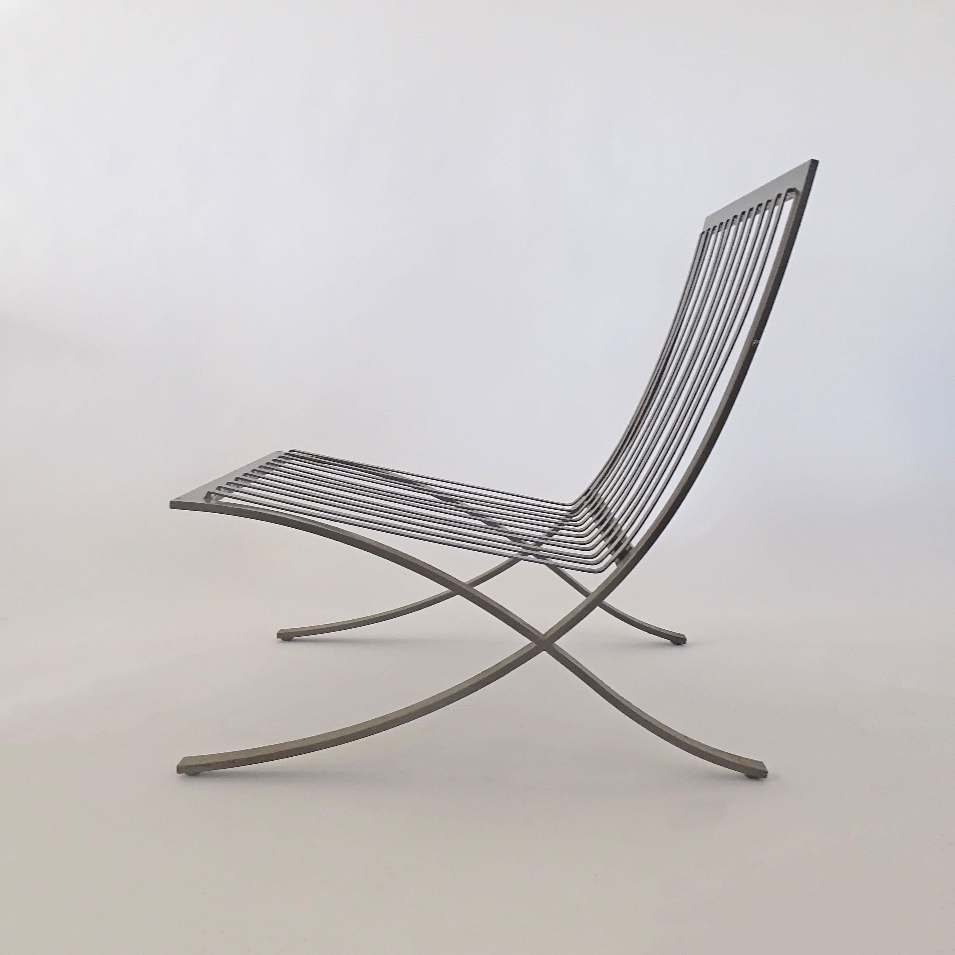 Italian Ermenegildo & Eugenio Soncini set of outdoor / Indoor metal chairs, Italy 1950s For Sale