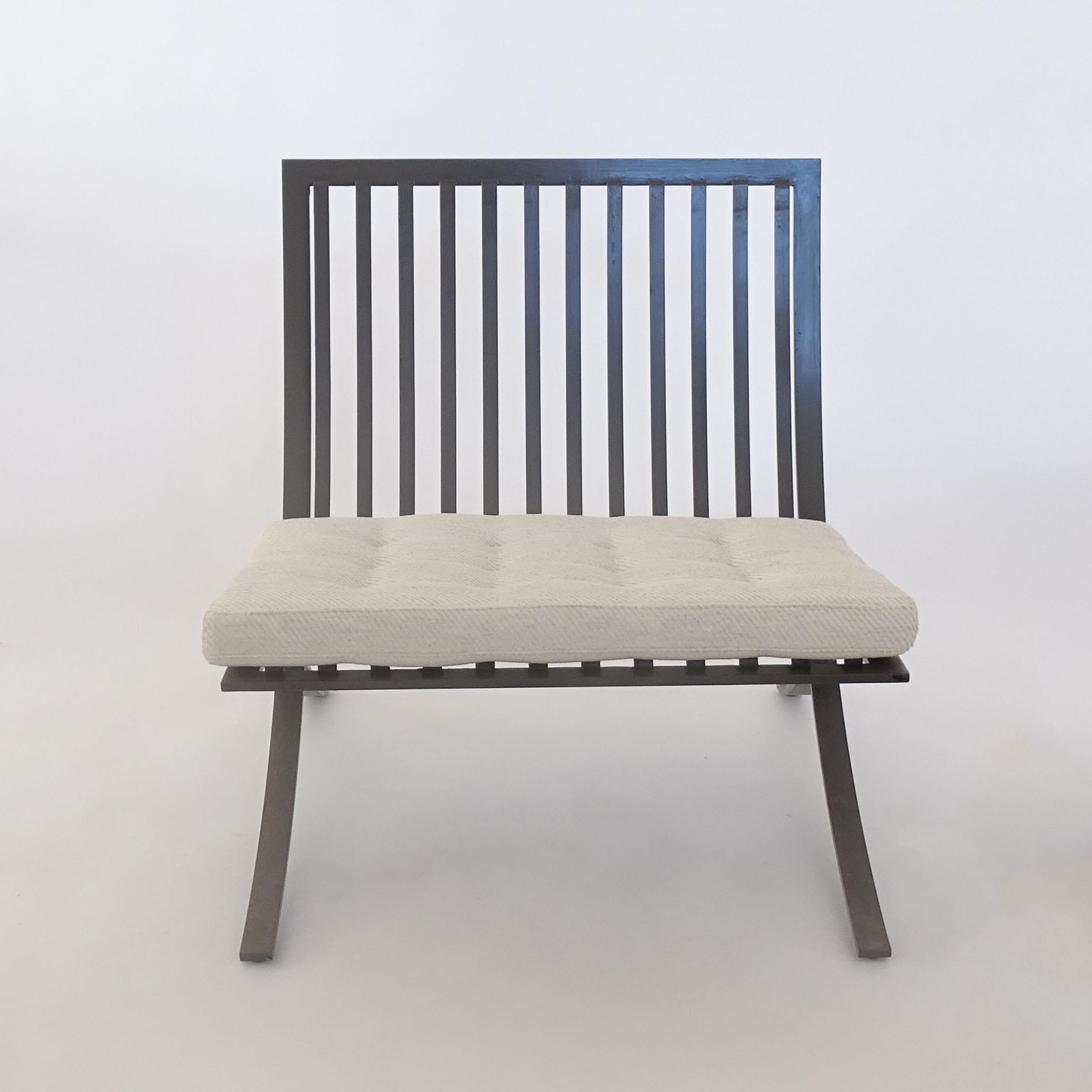 Ermenegildo & Eugenio Soncini set of outdoor / Indoor metal chairs, Italy 1950s For Sale 2