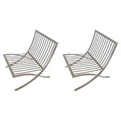 Used Ermenegildo & Eugenio Soncini set of outdoor / Indoor metal chairs, Italy 1950s