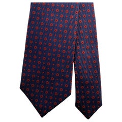 ERMENEGILDO ZEGN Navy Burgundy Foulard Silk Tie
