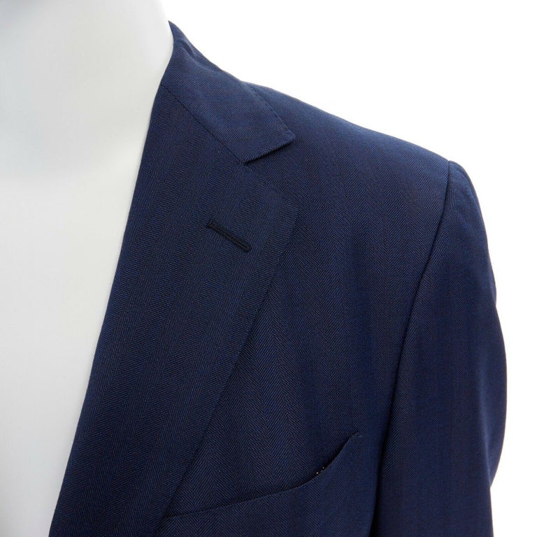 ERMENEGILDO ZEGNA 10 pocket jacket blue wool silk travel blazer jacket ...
