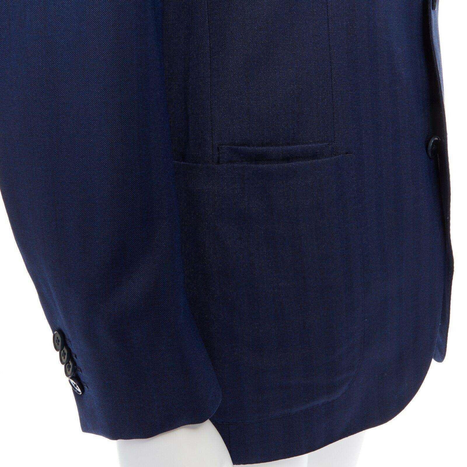 ERMENEGILDO ZEGNA 10 pocket jacket blue wool silk travel blazer jacket 50R L 1