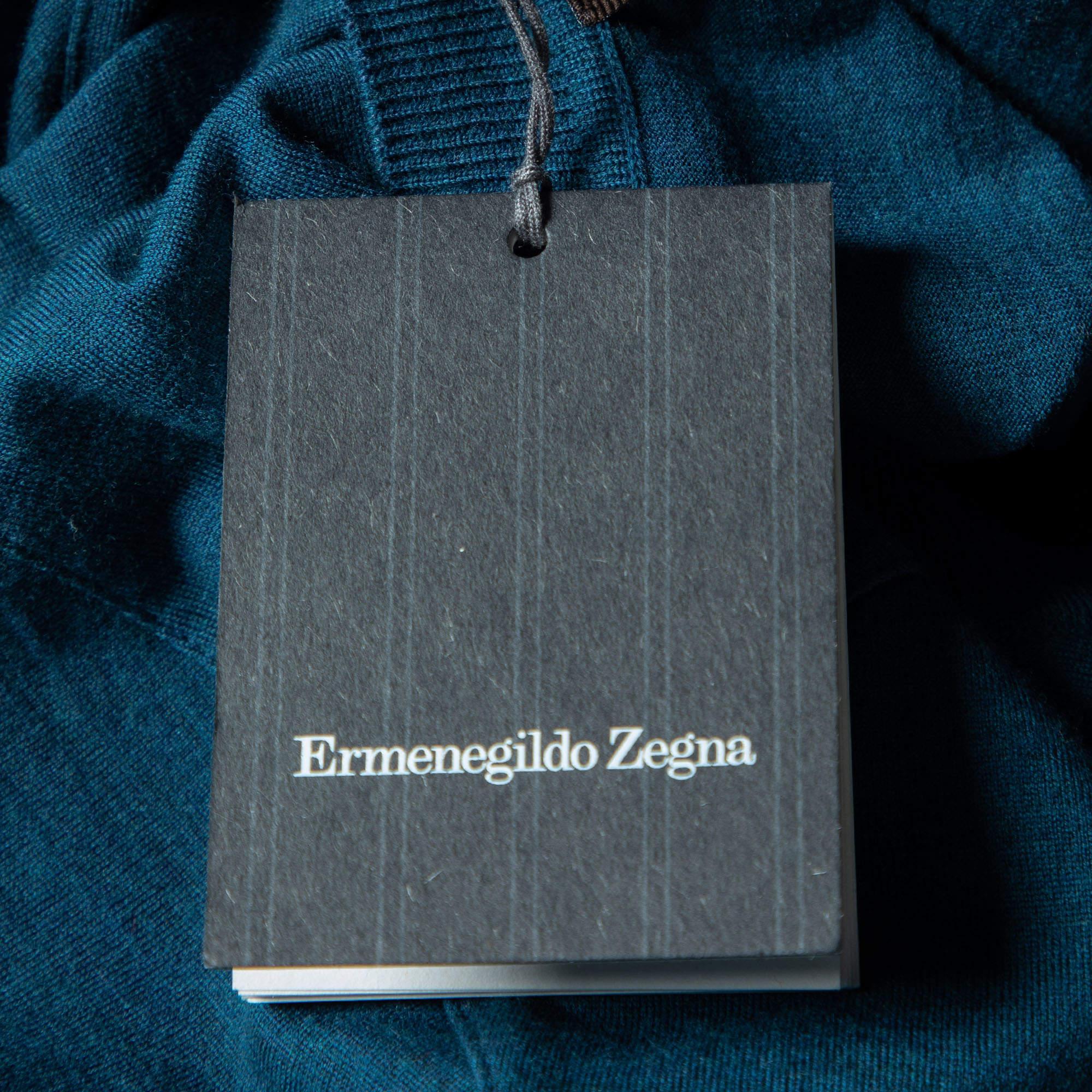 Ermenegildo Zegna 12MILMIL12 Dark Blue Wool Crewneck T-Shirt S 2