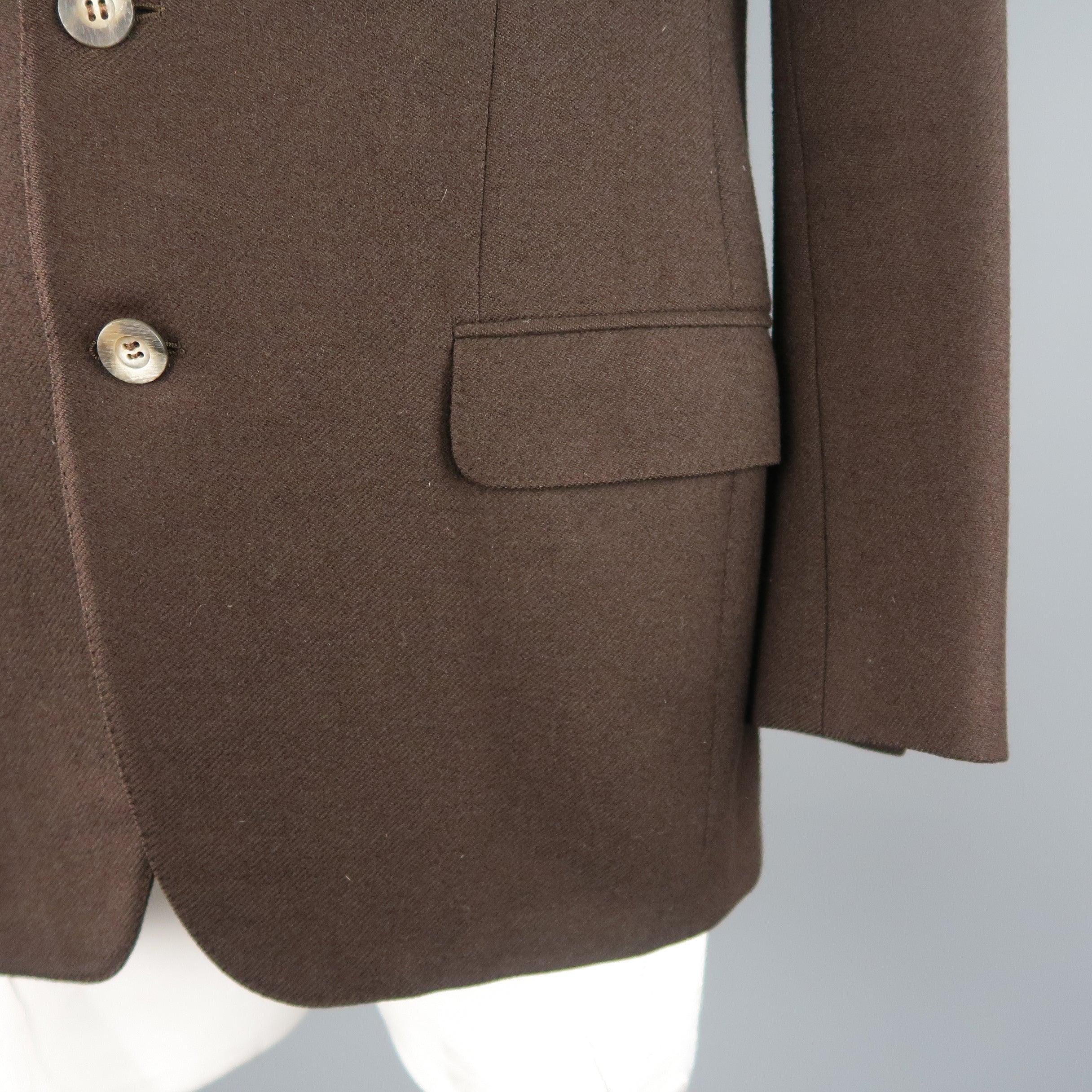 ERMENEGILDO ZEGNA 40 Regular Brown Wool / Cashmere Sport Coat In Excellent Condition For Sale In San Francisco, CA