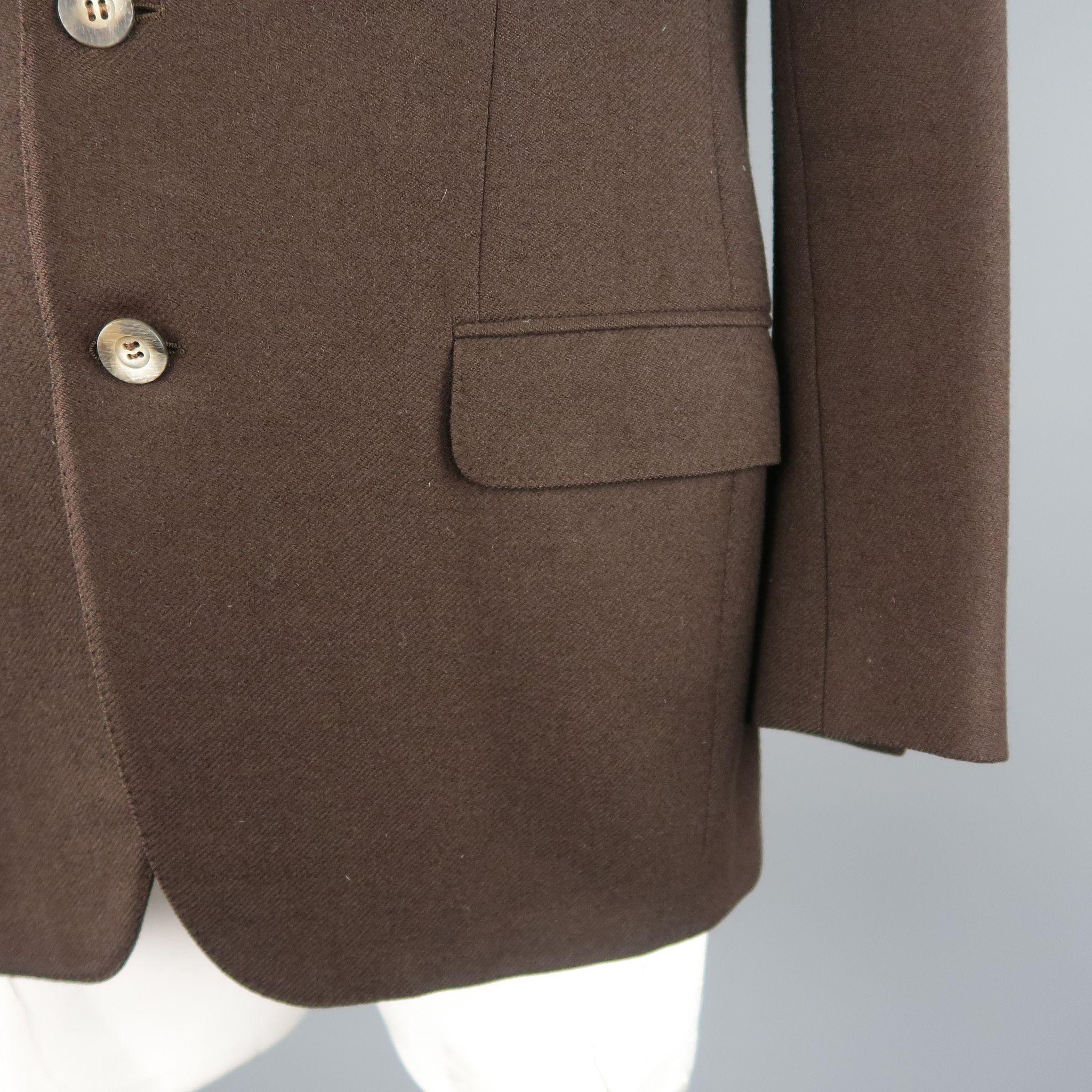 flap pocket jacket in double-face wool-cashmere