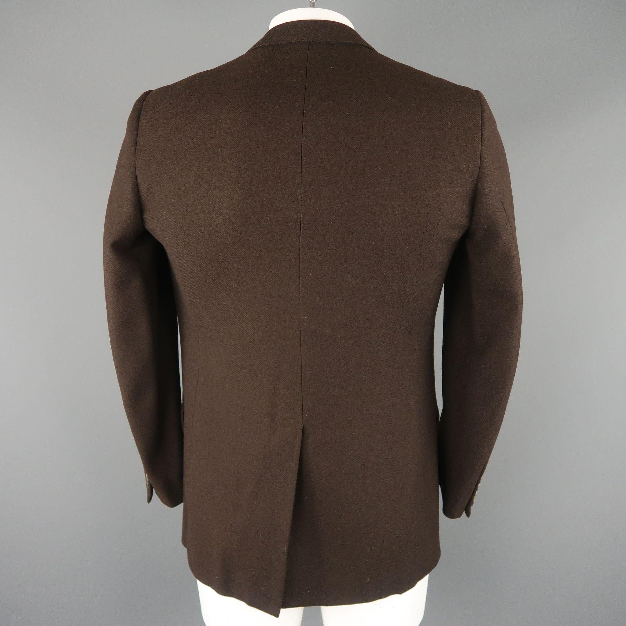 Black ERMENEGILDO ZEGNA 40 Regular Brown Wool / Cashmere Sport Coat