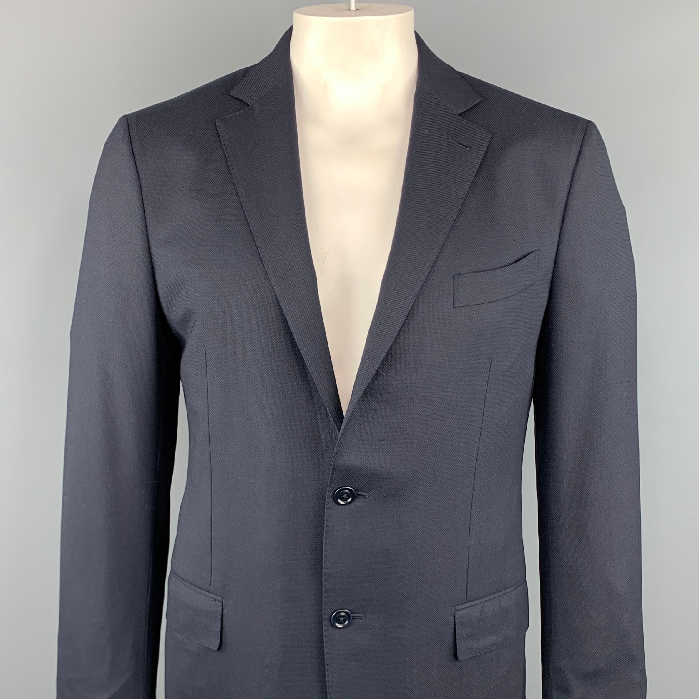 ERMENEGILDO ZEGNA sport coat comes in a navy wool featuring a 