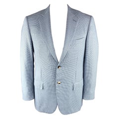 ERMENEGILDO ZEGNA 42 Regular Light Blue Cashmere Notch Lapel Sport Coat