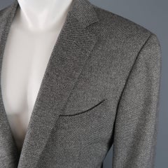ERMENEGILDO ZEGNA 44 Grauer Sportmantel aus Wolle und Kaschmir mit Notch-Revers aus Heather