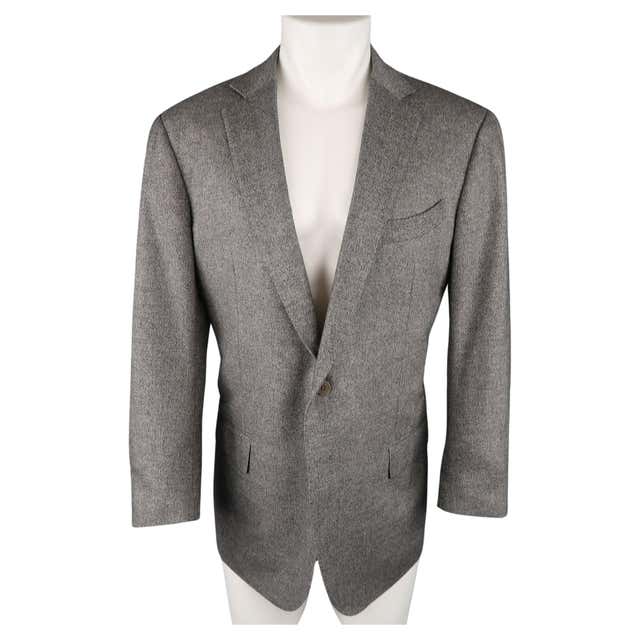 EMPORIO ARMANI Size 38 Grey Charcoal Wool Blend Notch Lapel Sport Coat ...