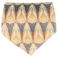 Cravatta in seta Ermenegildo Zegna Beige Blu Triangoli Astratti