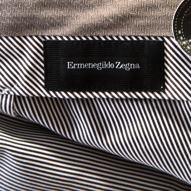Ermenegildo Zegna Beige Linen Silk Slim Fit Trousers S 1