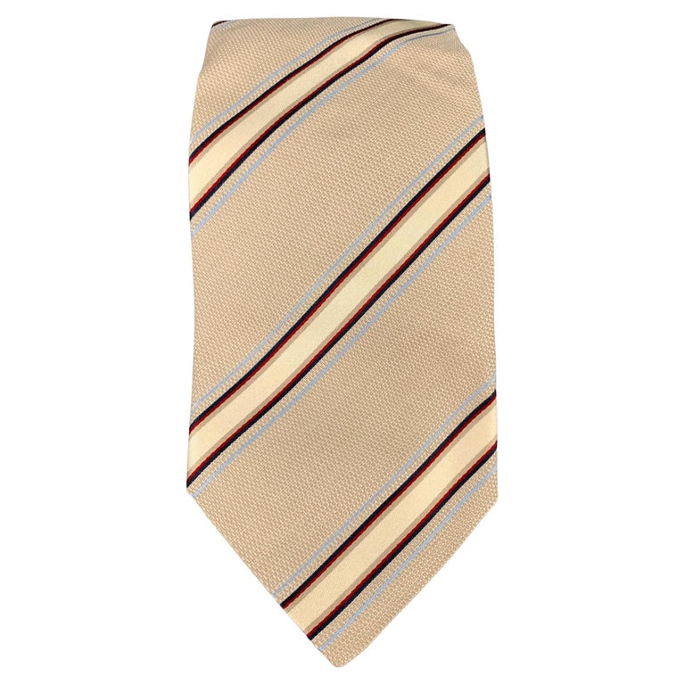 ERMENEGILDO ZEGNA Purple & Blue Diagonal Stripe Silk Neck Tie