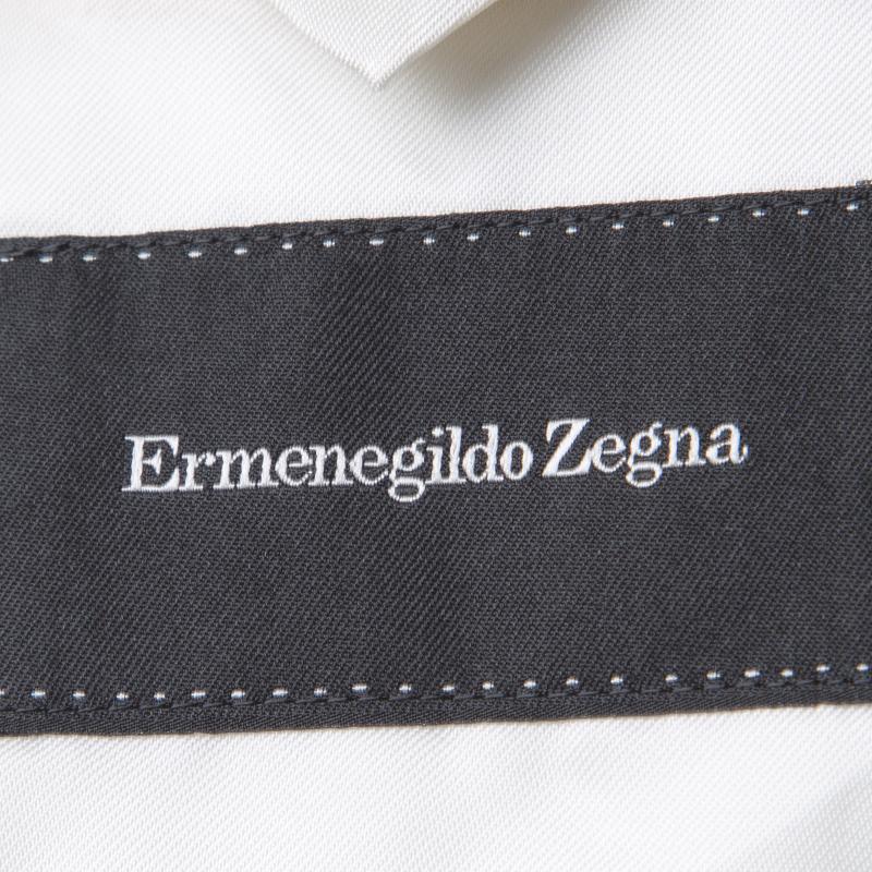 Men's Ermenegildo Zegna Beige Pinstriped Linen Blend Regular Fit Blazer L