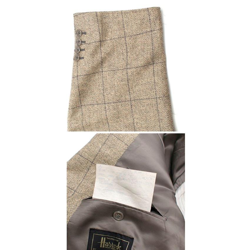 Ermenegildo Zegna Beige Silk & Cashmere-blend Check Blazer Size 54 For Sale 6
