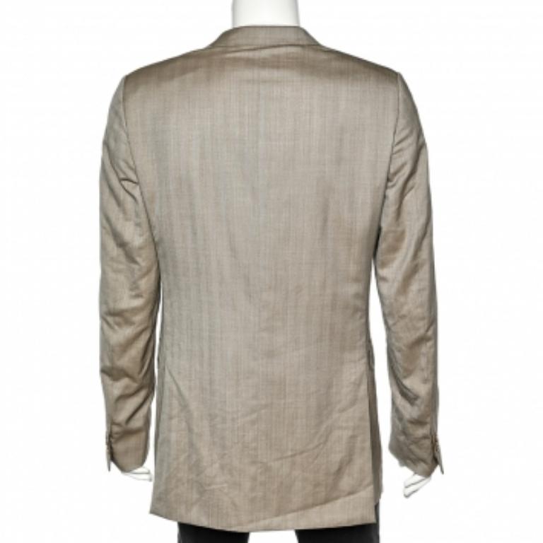 Ermenegildo Zegna Blazer in lana beige L In condizioni buone in vendita a Dubai, Al Qouz 2