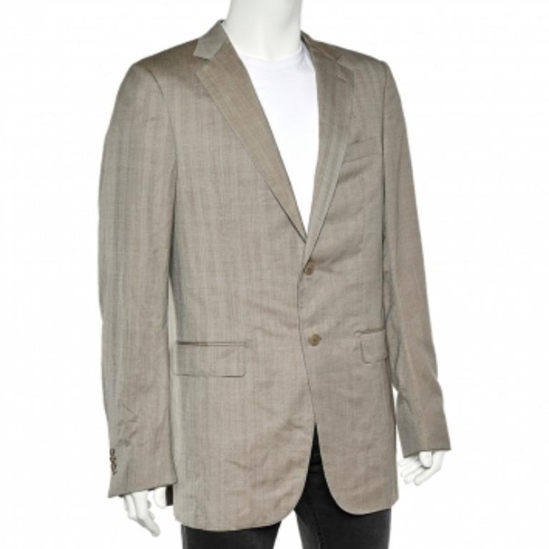 Uomo Ermenegildo Zegna Blazer in lana beige L in vendita