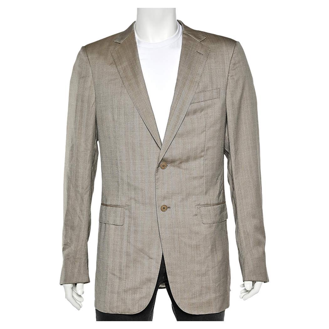 Ermenegildo Zegna Beige Wollblazer L im Angebot