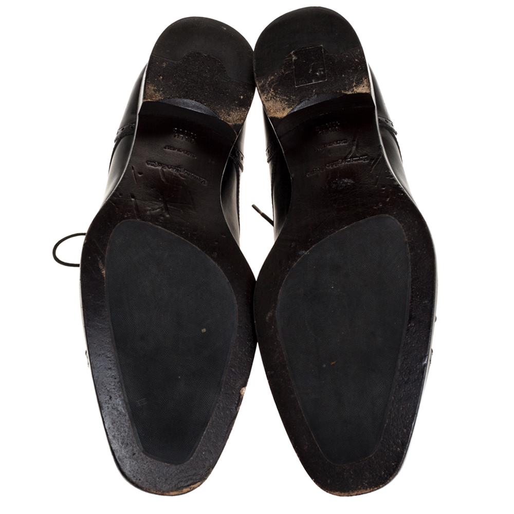 Ermenegildo Zegna Schwarz Brogue Leder Lace Up Oxford Größe 43.5 3
