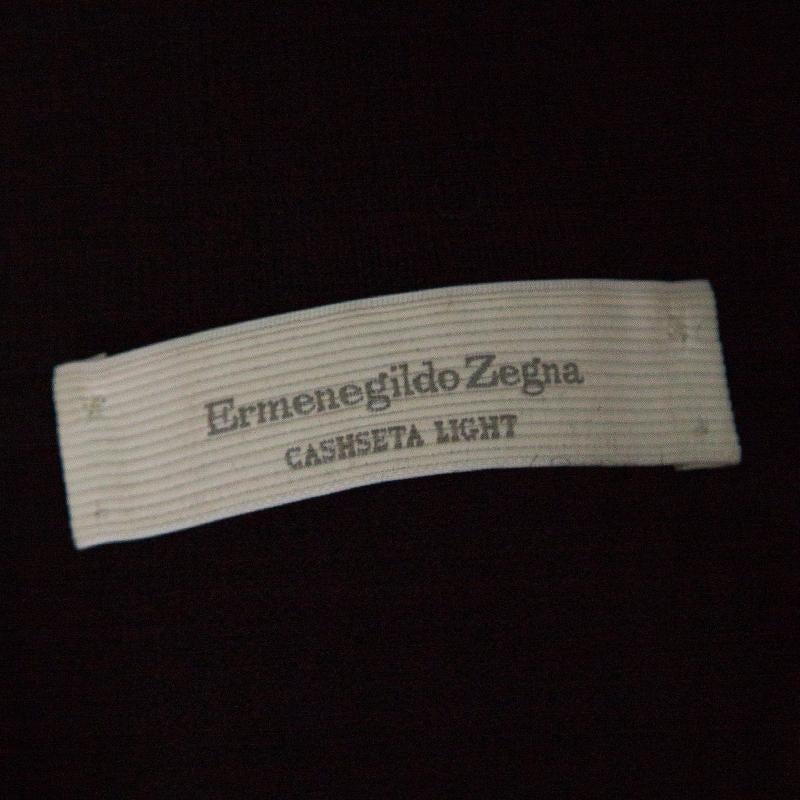 Ermenegildo Zegna Black Cashseta Light Ribbed Trim Collared Sweater XXL 1