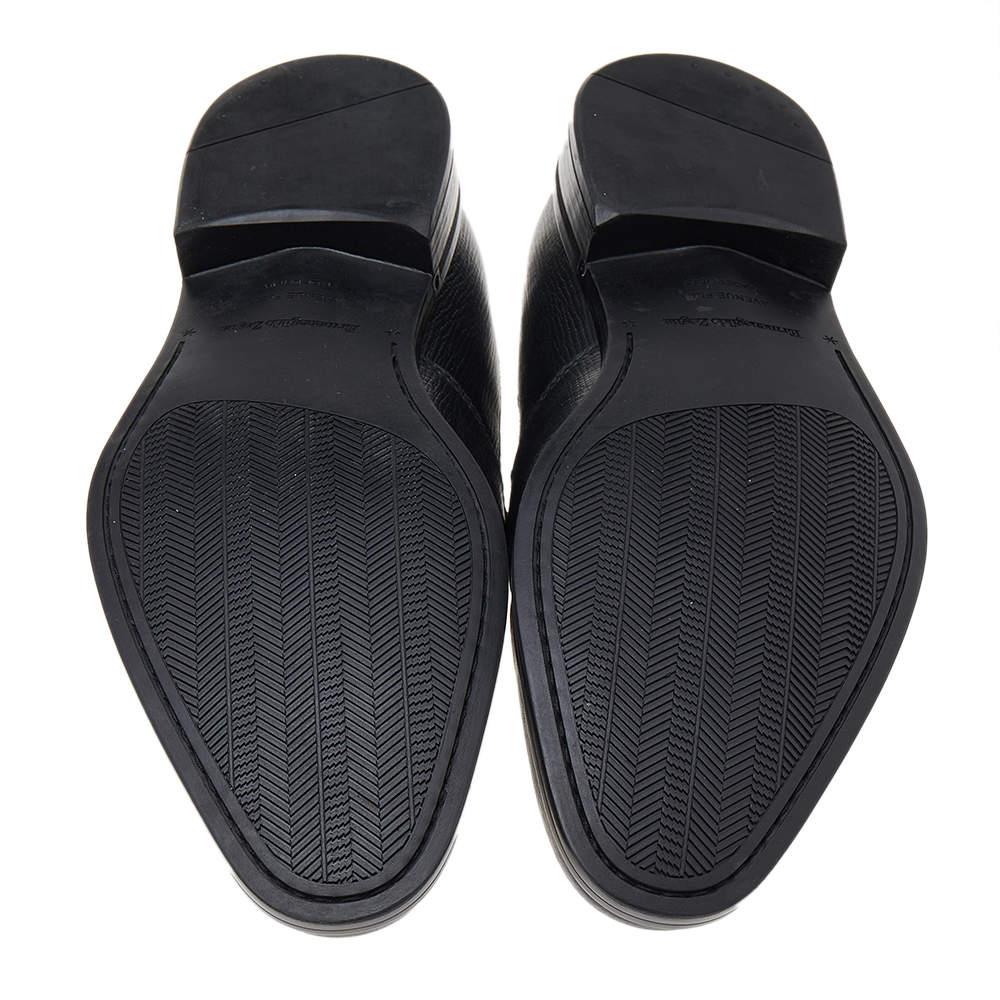 Ermenegildo Zegna Black Leather Slip on Loafers Size 41 2