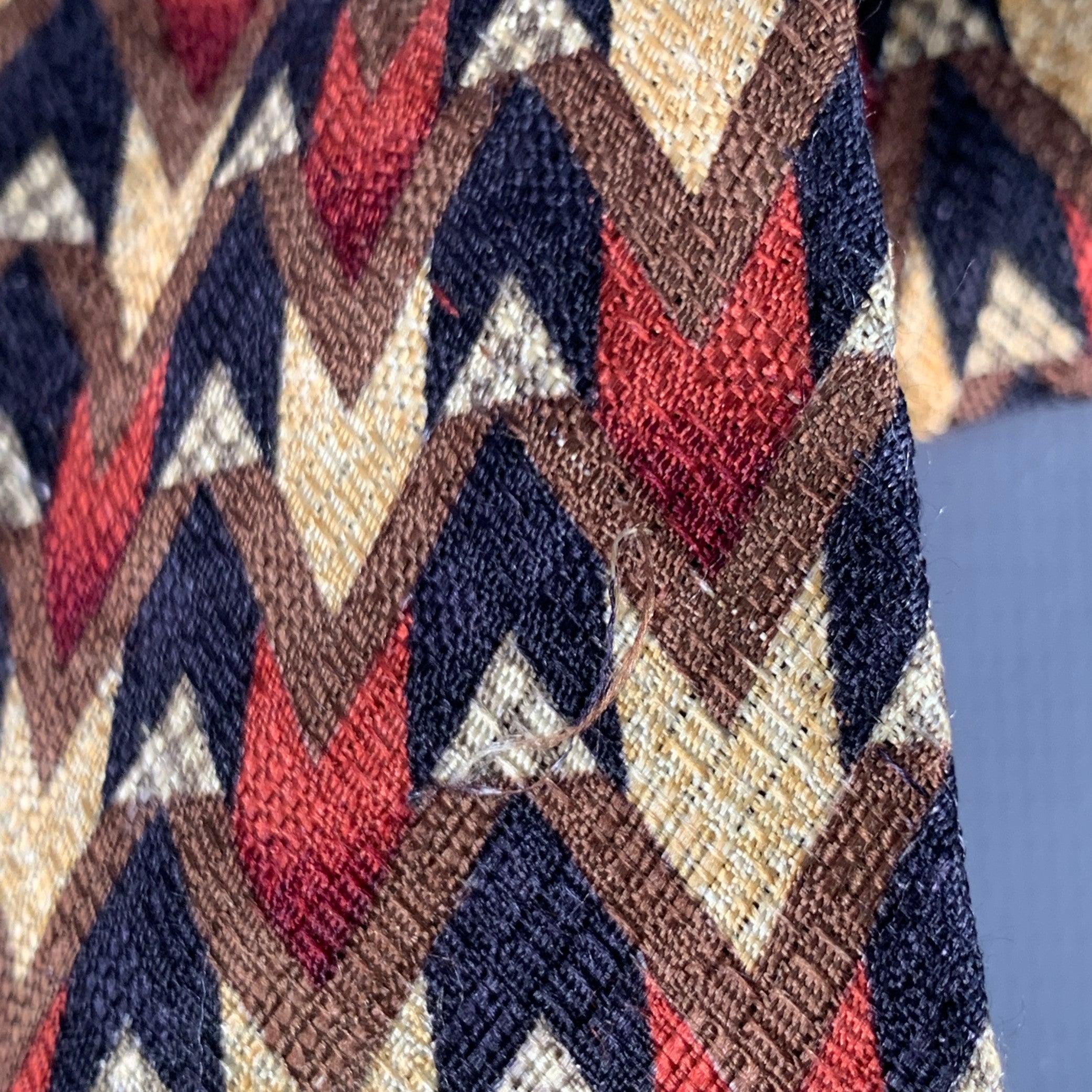 Ermenegildo Zegna Cravatta in seta astratta multicolore nera in vendita 3