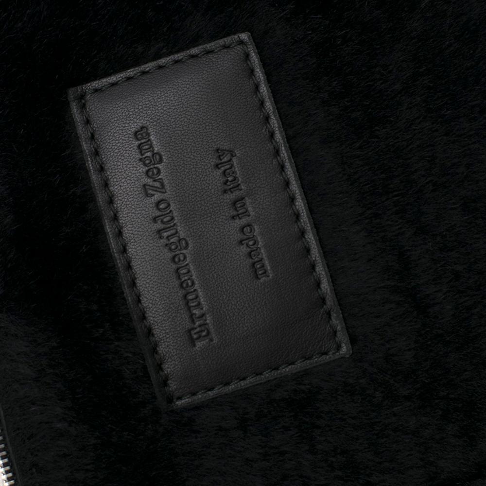 Ermenegildo Zegna Black Shearling Jacket Size 50 2