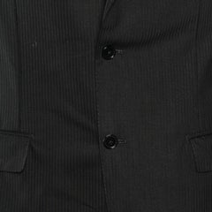 Ermenegildo Zegna Black Tonal Striped Wool Blazer L
