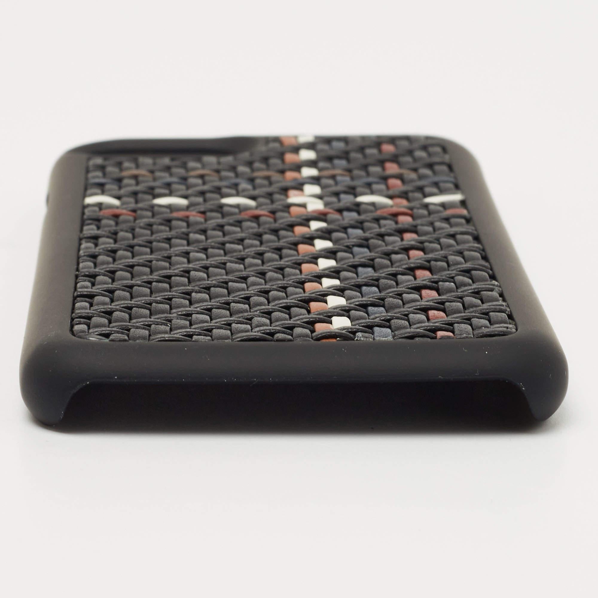 Uomo Cover per iPhone 6 di Ermenegildo Zegna in pelle nera intrecciata in vendita