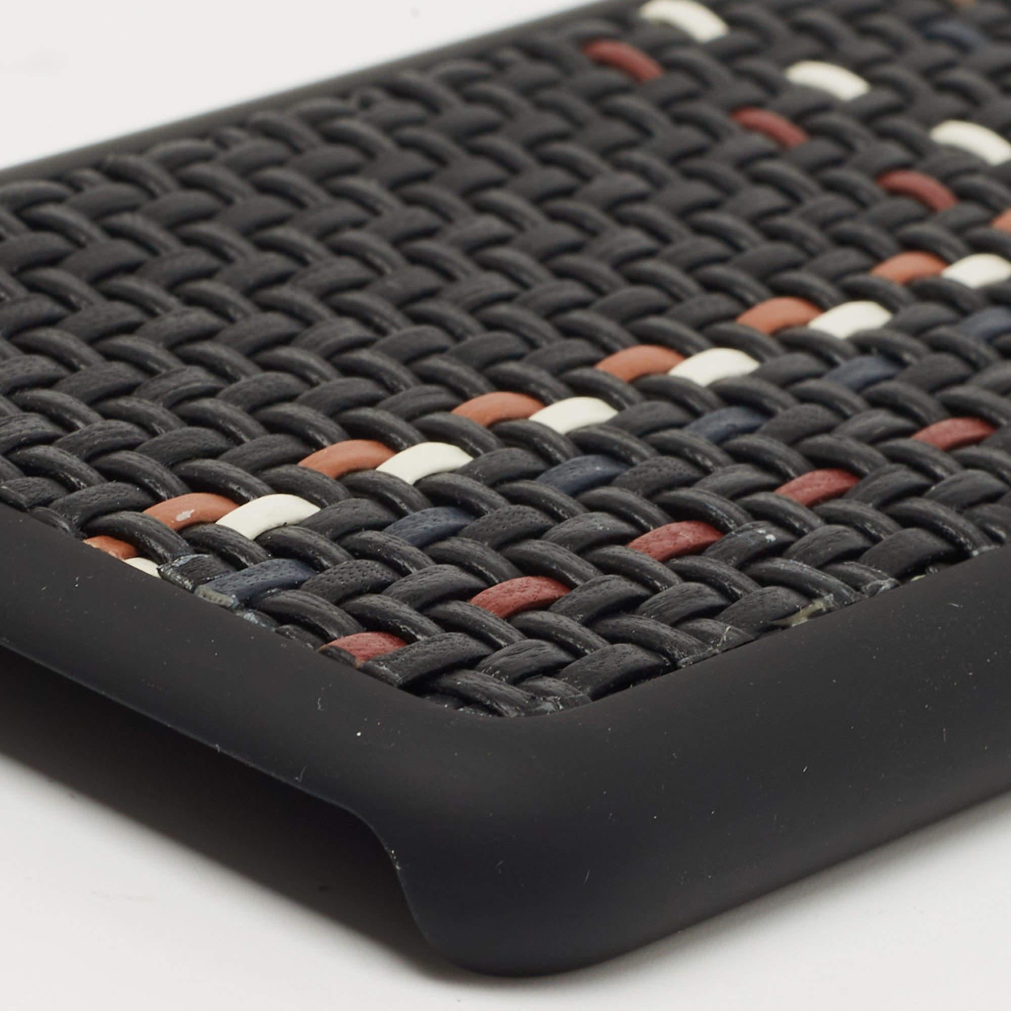 Cover per iPhone 6 di Ermenegildo Zegna in pelle nera intrecciata in vendita 3